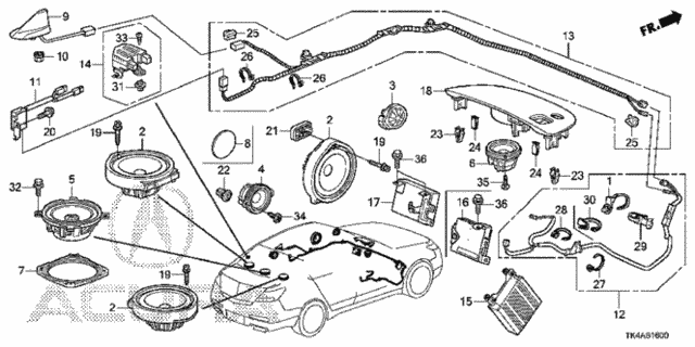Radio Antenna - Speaker for 2014 Acura TL #0
