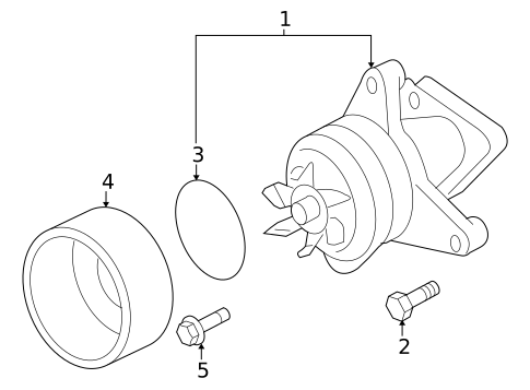 Water Pump for 2009 Mazda Tribute #1
