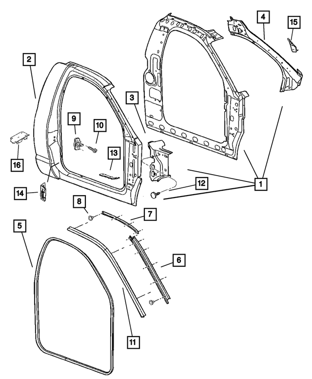55276002AB - Body Sheet Metal Except Doors: Body Side Aperture Panel, Right for Mopar Image