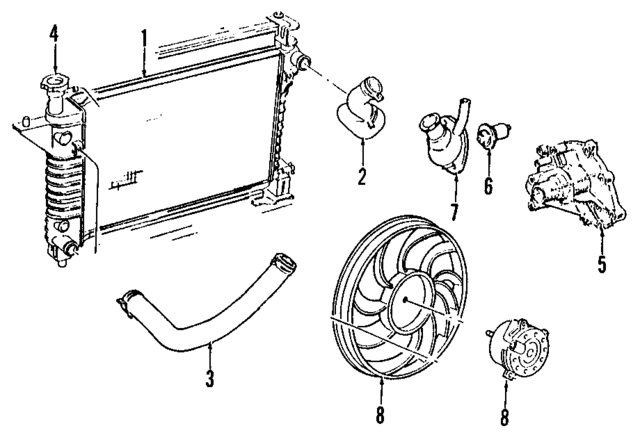 F6ZZ8260C - Cooling System: Upper Hose for Ford: Mustang Image