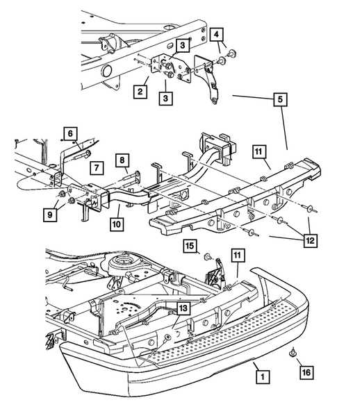 Rear Bumper and Fascia for 2004 Dodge Durango #0