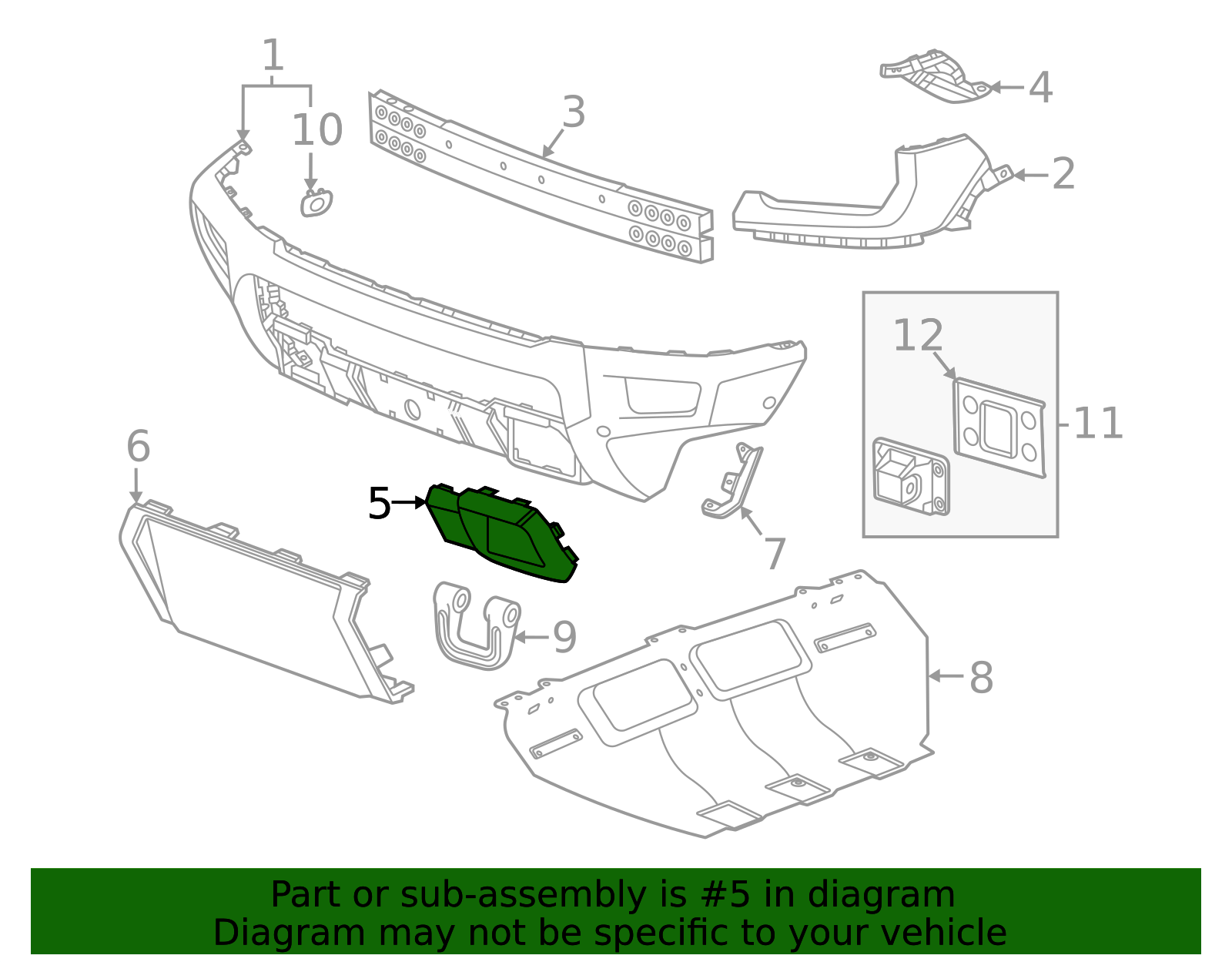 2022-2026 GMC Front Passenger Side Bumper Fascia Skid Plate 85521146 ...