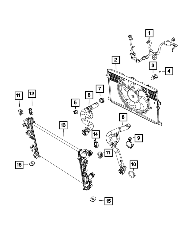 68369917AA - Cooling: Radiator Bracket, Right for Mopar Image