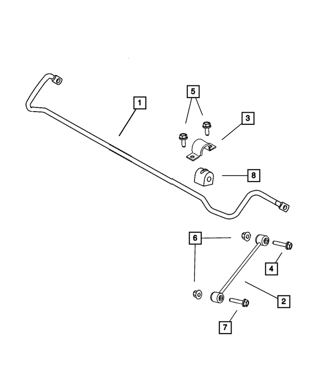 4782873AB - Rear Suspension: Rear Suspension Stabilizer Bar for Mopar Image