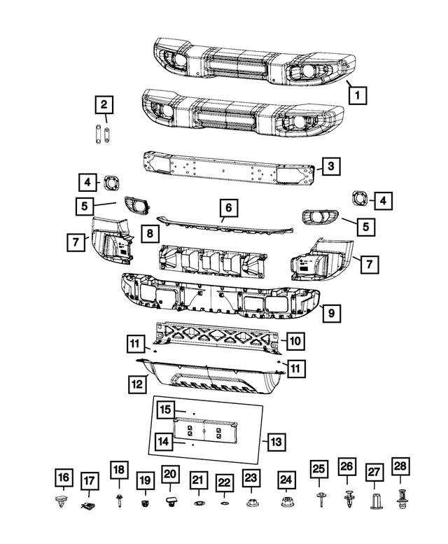 68295606AB - Frame, Bumper and Fascia: Front Bumper Beam for Mopar Image image