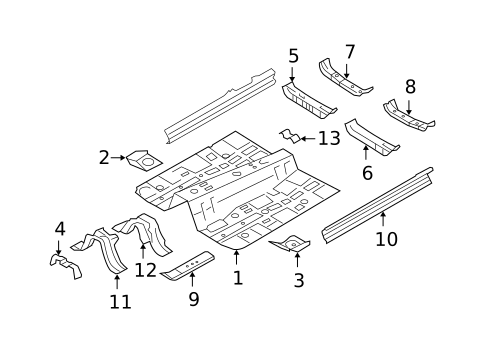 Floor & Rails for 2009 Subaru Outback #0
