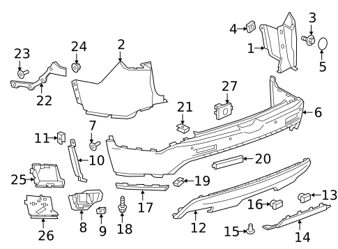 thumbnail image 2 of Evan-Fischer Rear Driver Side Inner Bumper Bracket For 2019-2021 GMC Sierra 1500 2 of 5