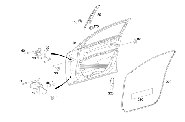2537200301 - Driver Door: Driver Door for Mercedes-Benz: GLC300, GLC43 AMG, GLC63 AMG Image image