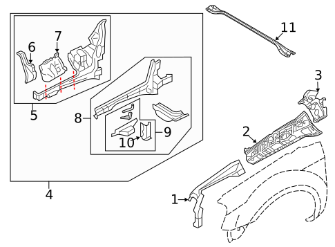 Structural Components & Rails for 2009 Ford Taurus X #0