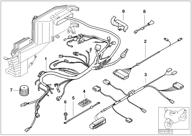 61131378987 - General Electrical System: Bracket, Plug Connection Black -  for BMW-Motorrad Image