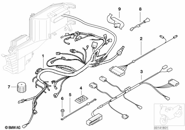 61131378987 - General Electrical System: Bracket, Plug Connection Black -  for BMW-Motorrad Image