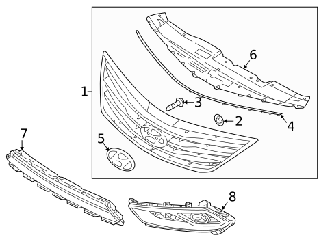 Grille & Components for 2015 Hyundai Azera #0