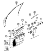 55315136AC - Interior Trim: Door Window Opening Molding, Right for Mopar Image