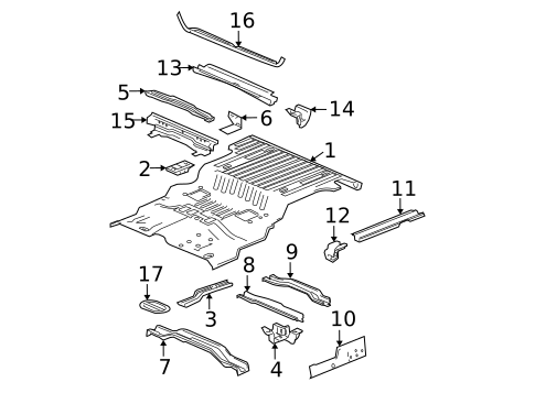 Rear Floor & Rails for 2004 GMC Envoy XUV #0