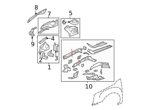 Structural Components & Rails for 2010 Cadillac DTS #0
