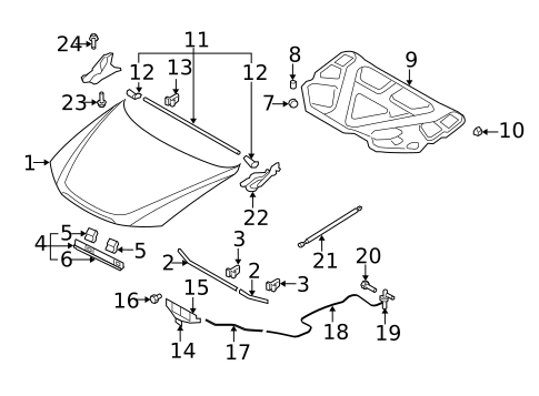 Hood & Components for 2006 Hyundai Sonata #0