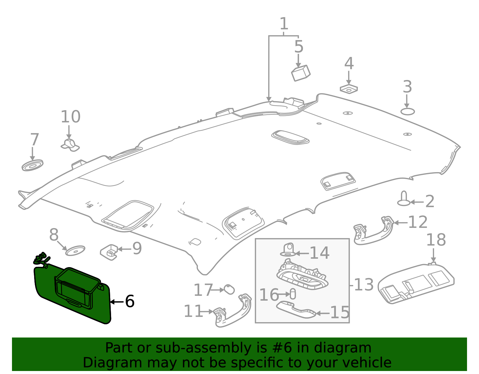2021-2026 Buick Encore GX Sun-Visor 42767500 GM | GMPartsDirect.com