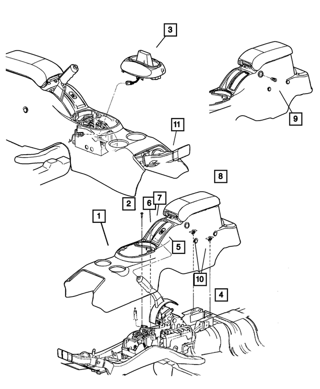 RE911TMAH - Instrument Panel and Radios and Consoles: Floor Console for Mopar Image