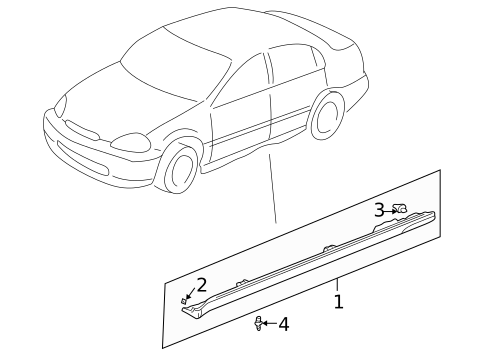 Exterior Trim - Pillars for 1998 Honda Civic #0