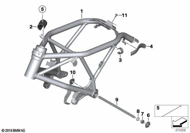 46517690792 - Frame and Mounting Parts: Front Frame - Indigoblau met for BMW-Motorrad Image
