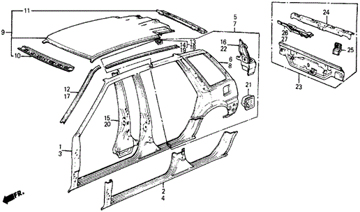 Outer Panel for 1984 Honda Wagovan #0