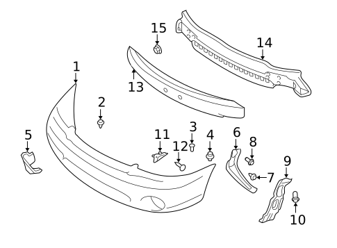 Bumper & Components - Front for 2004 Subaru Outback #1