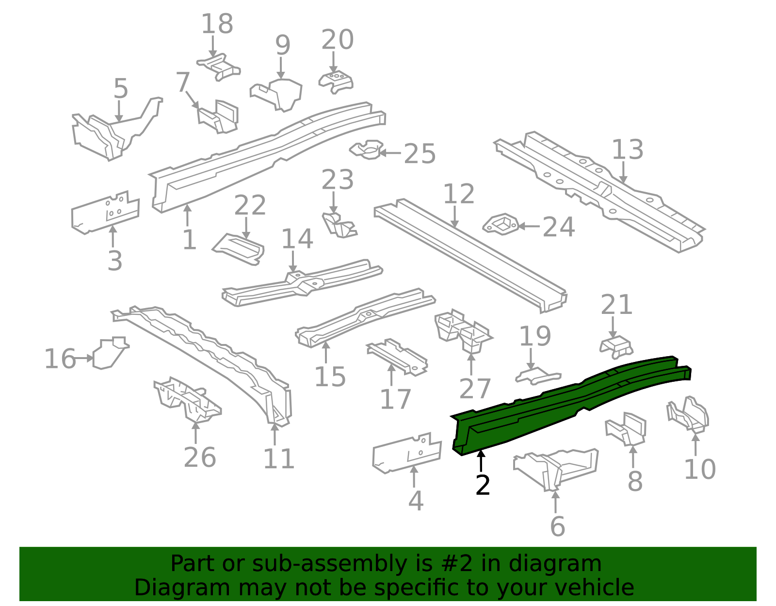57418-08021 - Floor Side Rail 2016-2020 Toyota Sienna | Longo Toyota Parts