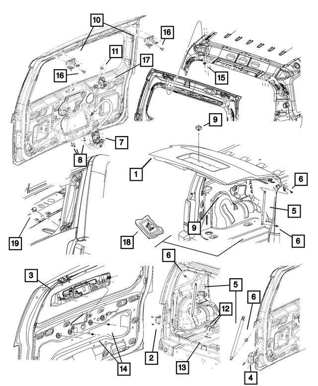 6503102 - Doors, Door Mirrors and Related Parts: Hex Nut-coned Washer Nut And Washer for Mopar Image