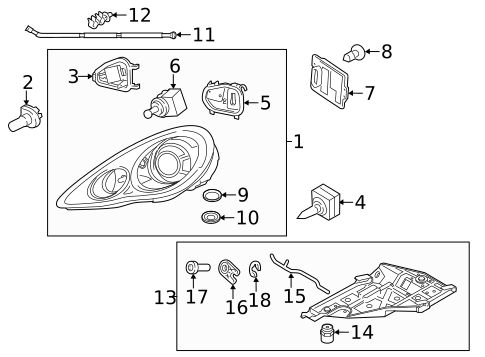Headlamp Components for 2016 Porsche Panamera #2