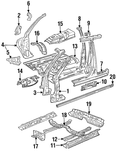 Center Pillar & Rocker for 1995 Toyota Camry #0