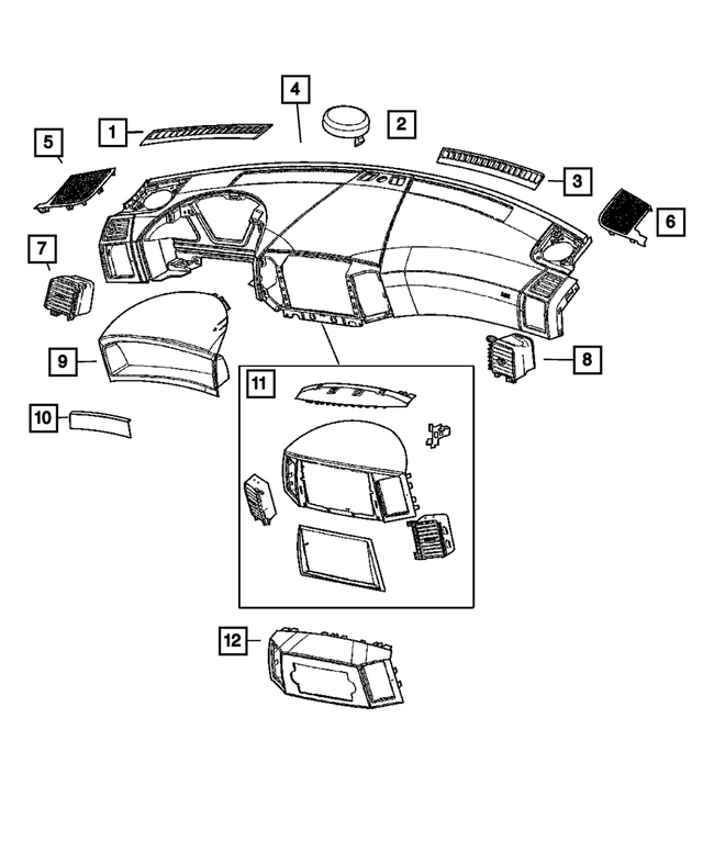 « 5JN301DHAP –  : Panneau D`instruments Encadrement pour Mopar Image »