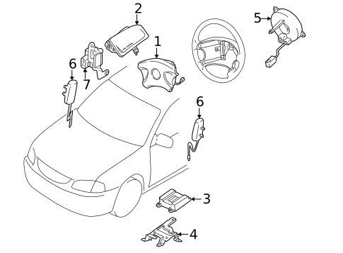 Air Bag Components for 1999 Mazda Protege #0