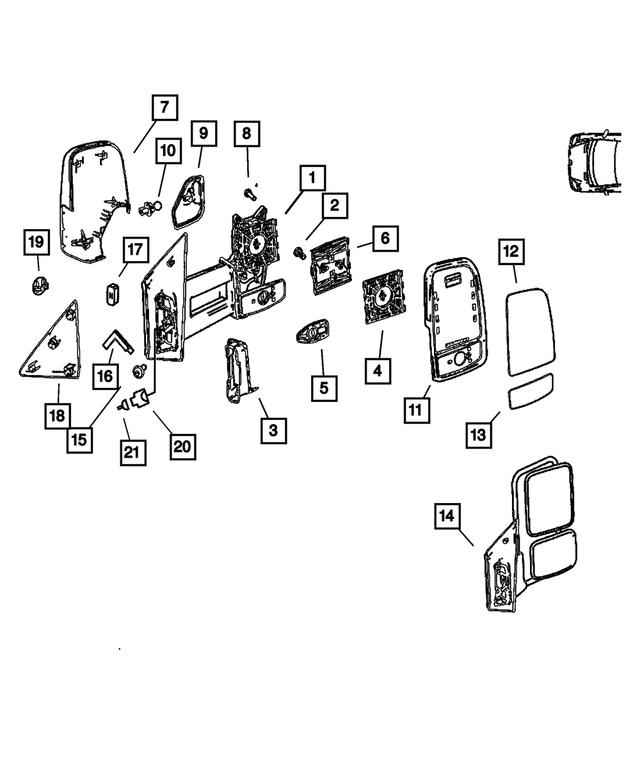 68042984AA - Doors, Door Mirrors and Related Parts: Outside Rearview Mirror for Mopar Image