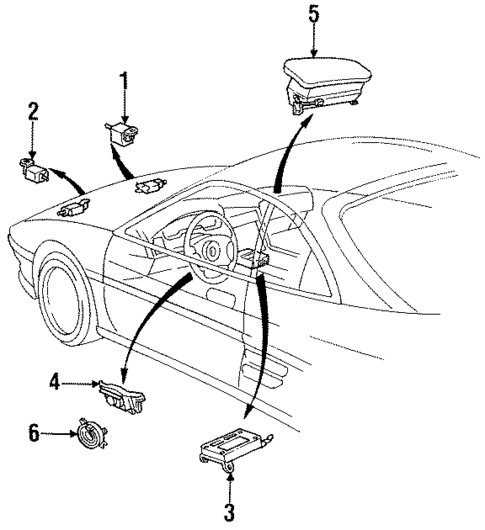 Air Bag Components for 1994 Toyota MR2 #0