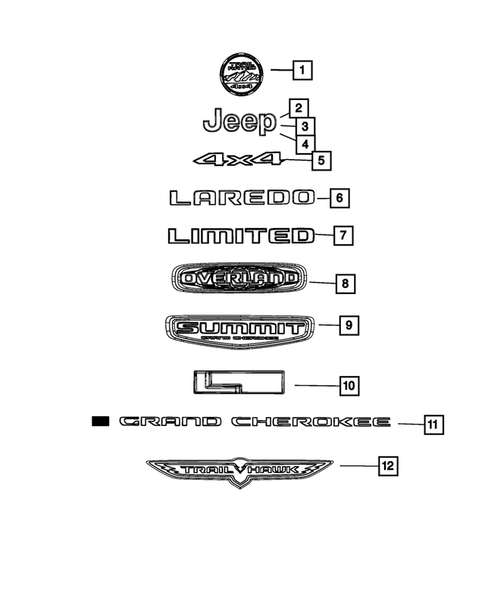Nameplates for 2022 Jeep Grand Cherokee L #0