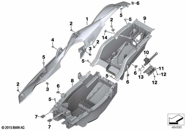 46627717028 - Frame and Mounting Parts: Right Tail Trim -  for BMW-Motorrad Image