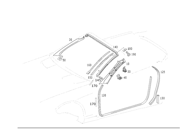 2306900125 - Covering and Lining: Trim for Mercedes-Benz: SL500, SL55 AMG, SL550, SL600, SL65 AMG Image image