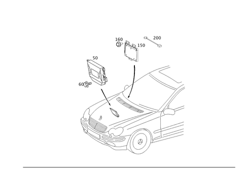 Electrical Compartment in Co-Driver Legroom for 2002 Mercedes-Benz C320 #0