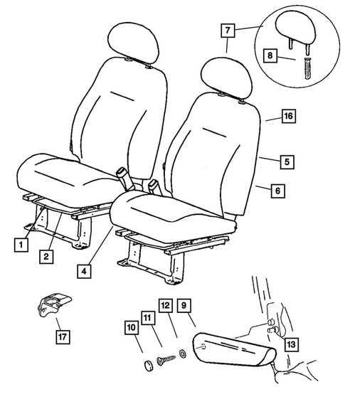Front Seats and Attaching Parts for 2004 Chrysler PT Cruiser #11