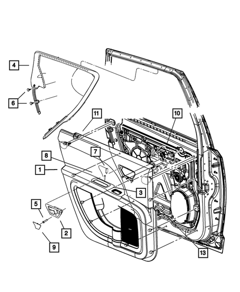Door Trim Panels-Front and Rear for 2011 Dodge Journey #1