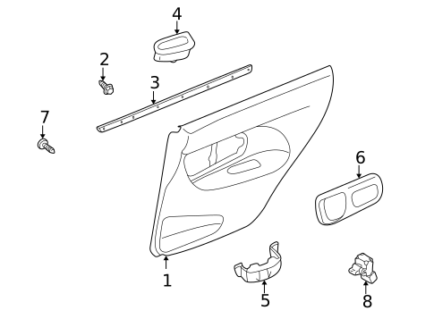 Interior Trim - Rear Door for 1994 Subaru Impreza #0