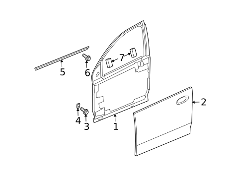 Door & Components for 2004 Saturn Ion #1