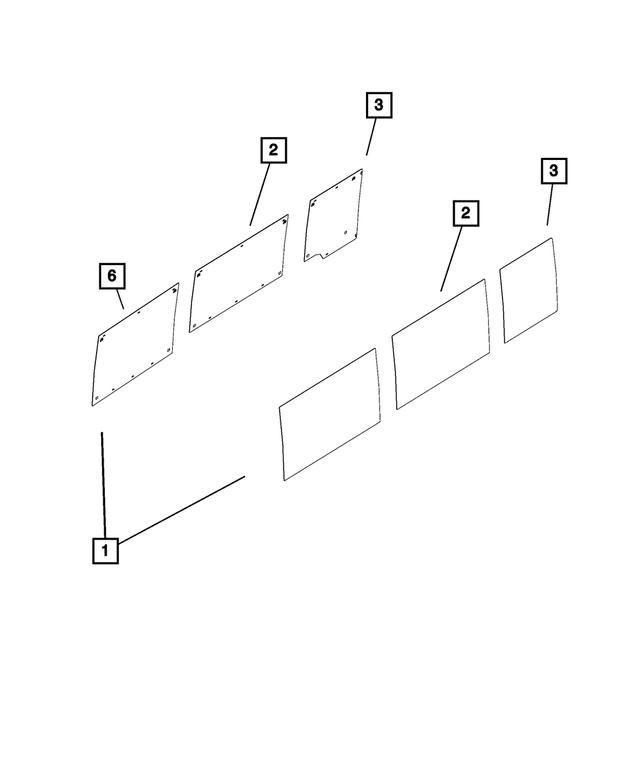 68283335AA - : Quarter Window Glass, Left for Mopar Image
