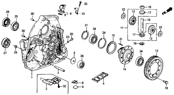 AT Torque Converter Housing  - Differential for 1991 Honda Civic #0