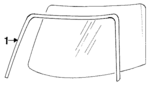 F8CZ6303144AE - Body: Windshield Molding for Ford: Escort Image