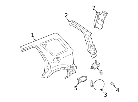 Quarter Panel & Components for 2005 Mercury Mariner #0