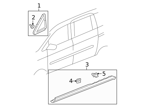 Exterior Trim - Pillars for 2005 Honda Odyssey #0