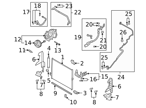 Condenser, Compressor & Lines for 2011 INFINITI FX35 #0