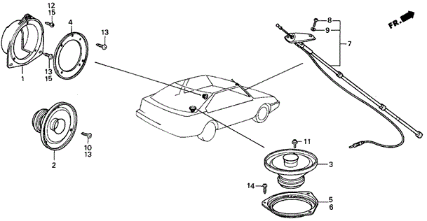 Radio Antenna - Speaker for 1988 Acura Integra #0