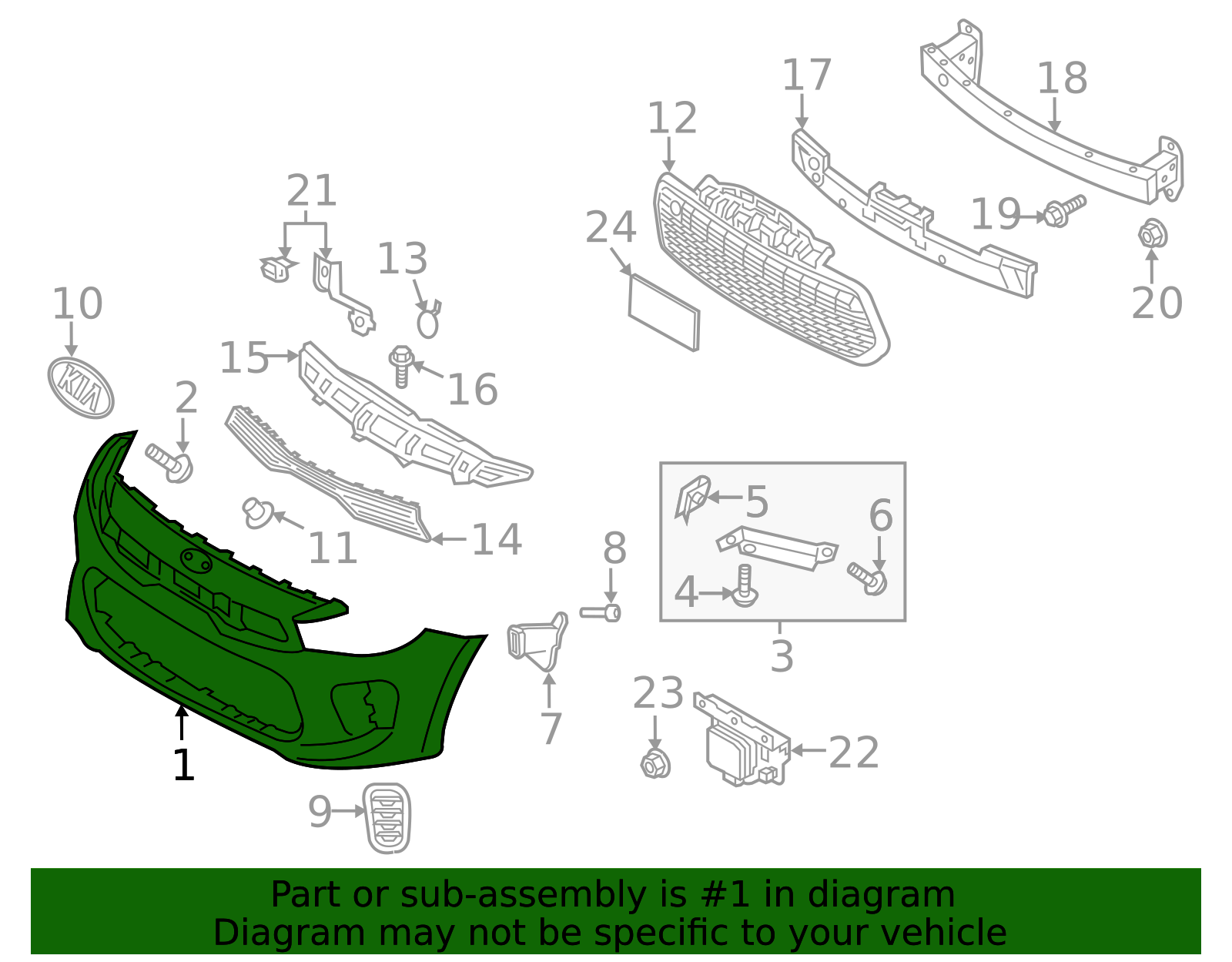 2021-2023 Kia Rio Bumper Cover 86511-H9AA0 | OEM Parts Online